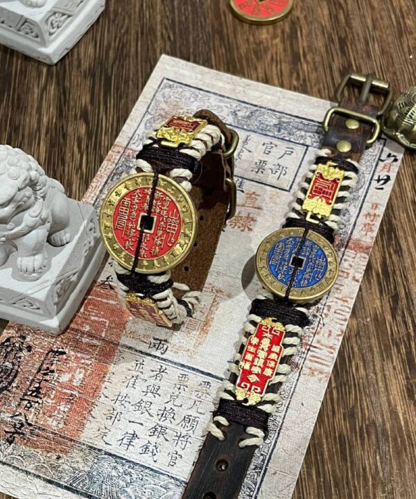 Dao Heart Eternal Mountain Spirit Coin Full-Grain Leather Bracelet (2)