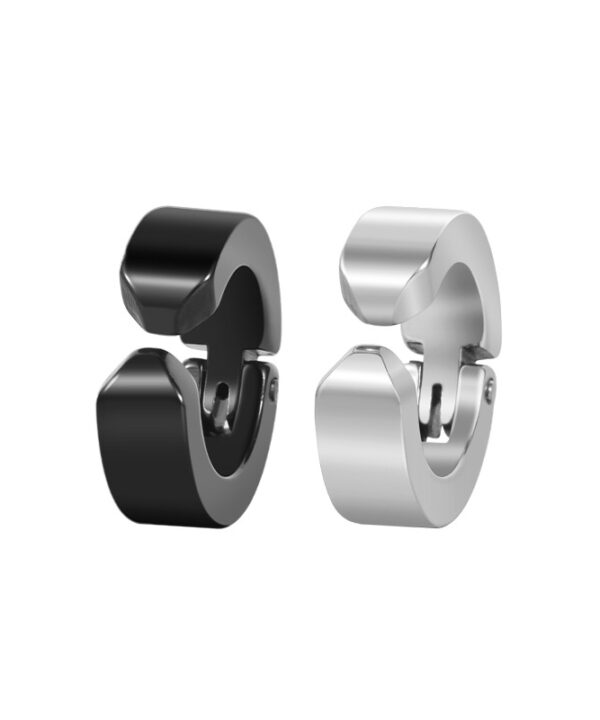 Daoist Titanium Steel Non-Tarnishing Yin Yang Clip Earrings (2)