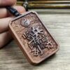 Dragon Tiger Mountain Lightning-Struck Jujube Wood Nine-Word Mantra Protection Pendant