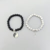 Yin-Yang Black and White Couple Beaded Jewelry Set (2)