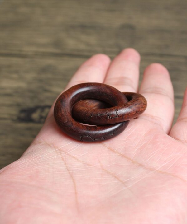 Lightning-Struck Jujube Wood Big Dipper Heaven-Earth Pendant (5)