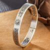 Silver-Plated Tianpeng Ruler Solid Open Taoist-Style Bracelet (3)