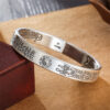 Silver-Plated Tianpeng Ruler Solid Open Taoist-Style Bracelet (5)