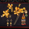 Chinese Style Golden Floral Bridal Hair Accessory