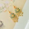 Natural Hetian Jade Fish Leaping Over Dragon Gate Tassel Earrings (2)
