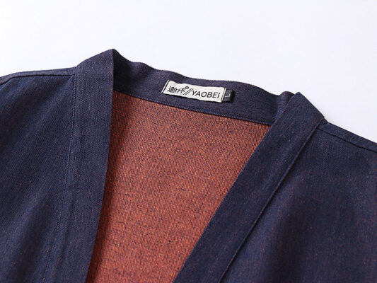 Double-Sided Denim Cotton Reversible Double-Dyed Retro Taoist Robe (10)