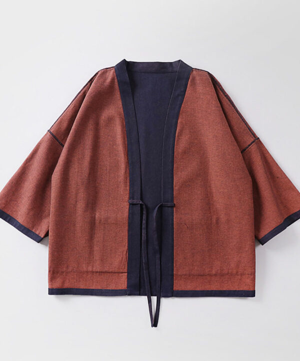 Double-Sided Denim Cotton Reversible Double-Dyed Retro Taoist Robe (3)