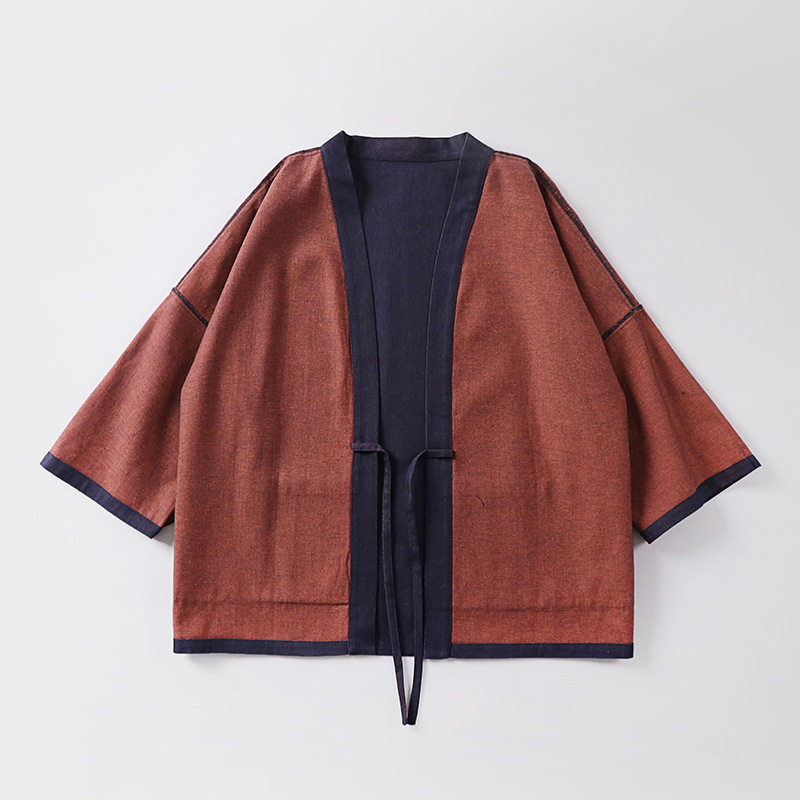 Double-Sided Denim Cotton Reversible Double-Dyed Retro Taoist Robe (3) Double-Sided Denim Cotton Reversible Double-Dyed Retro Taoist Robe (3)