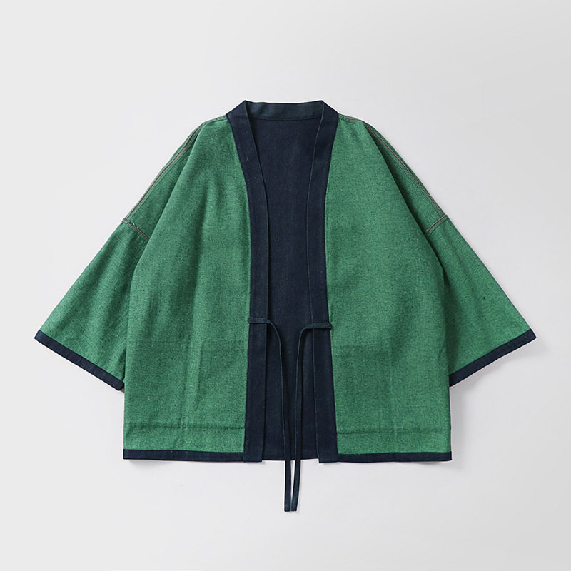 Double-Sided Denim Cotton Reversible Double-Dyed Retro Taoist Robe Double-Sided Denim Cotton Reversible Double-Dyed Retro Taoist Robe