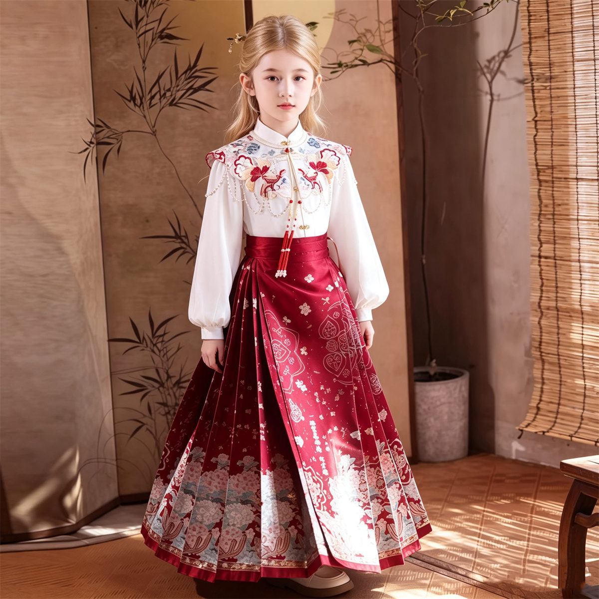 Ming-style Brocade Embroidered Horse-face Skirt Set (2) Ming-style Brocade Embroidered Horse-face Skirt Set (2)