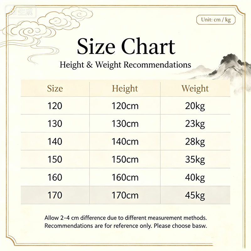 Ming-style Brocade Embroidered Horse-face Skirt Set Size Chart