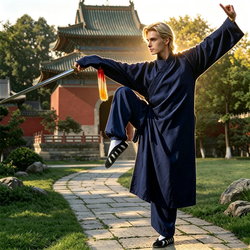 Wudang Summer Sanqing Taoist Robe Blue